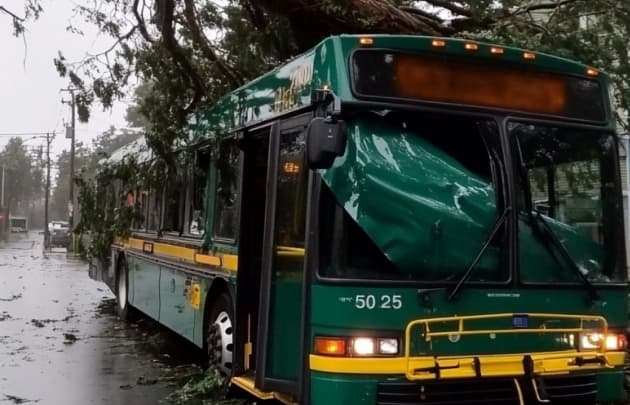 a bus that has been in an accident